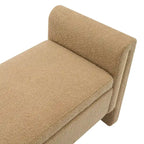 Panca moderna Teddy con braccioli e contenitore, poggiapiedi grande imbottito, comoda panca da finestra per toeletta