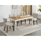 Set di 2 sedie da pranzo moderne, sedie imbottite in tessuto di lino con schienale curvo e struttura in legno di gomma per la cucina