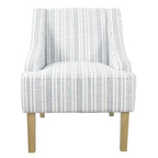 Poltroncina Yolu, stampa a righe stile rustico, poliestere blu e bianco