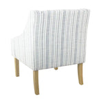 Poltroncina Yolu, stampa a righe stile rustico, poliestere blu e bianco