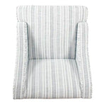 Poltroncina Yolu, stampa a righe stile rustico, poliestere blu e bianco