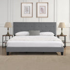 Letto Queen Size Imbottito con Testiera Trapuntata