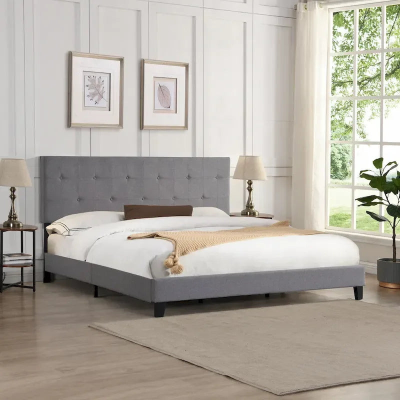 Letto Queen Size Imbottito con Testiera Trapuntata