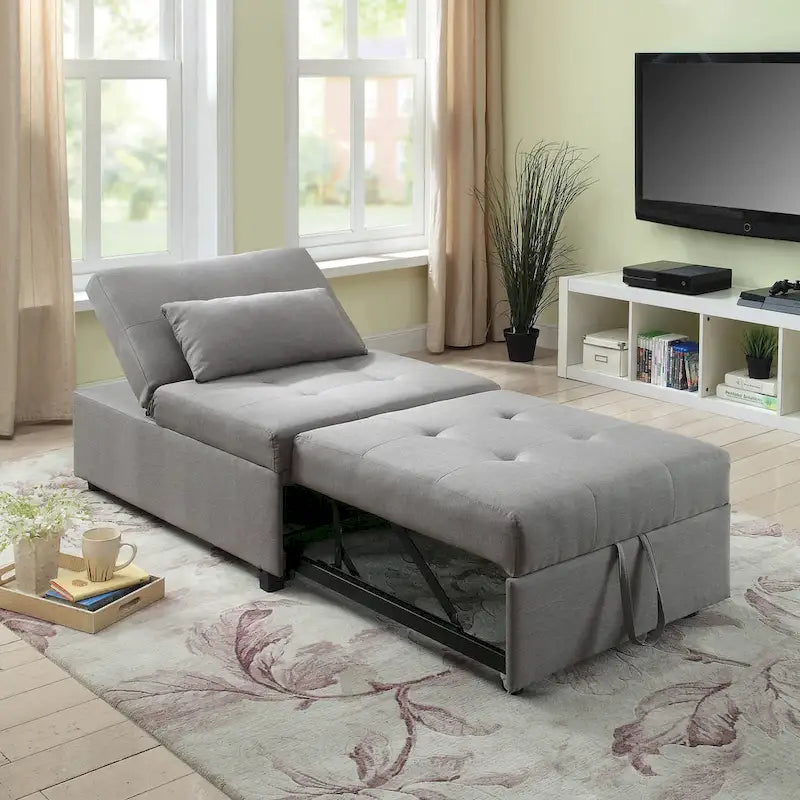 Jave Divano Letto Futon Convertibile Imbottito in Tessuto Contemporaneo di Furniture of America