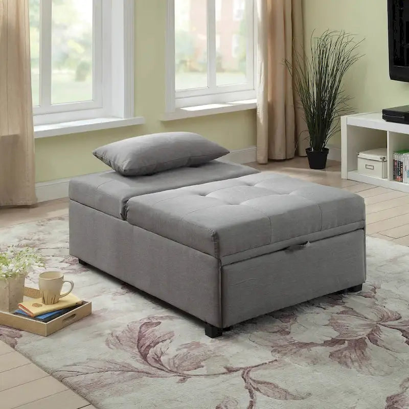 Jave Divano Letto Futon Convertibile Imbottito in Tessuto Contemporaneo di Furniture of America