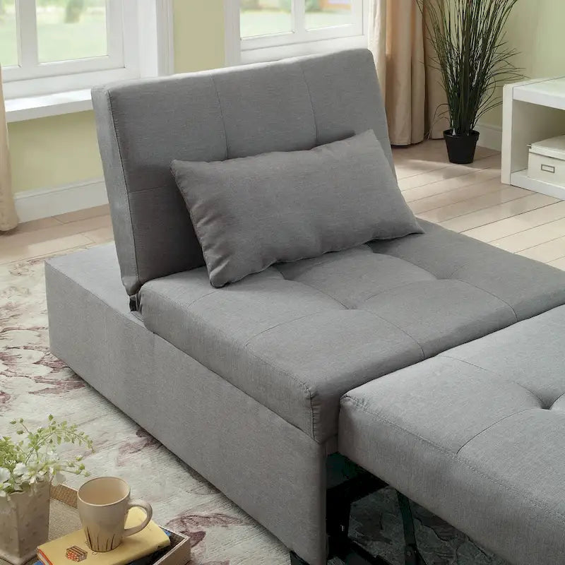 Jave Divano Letto Futon Convertibile Imbottito in Tessuto Contemporaneo di Furniture of America