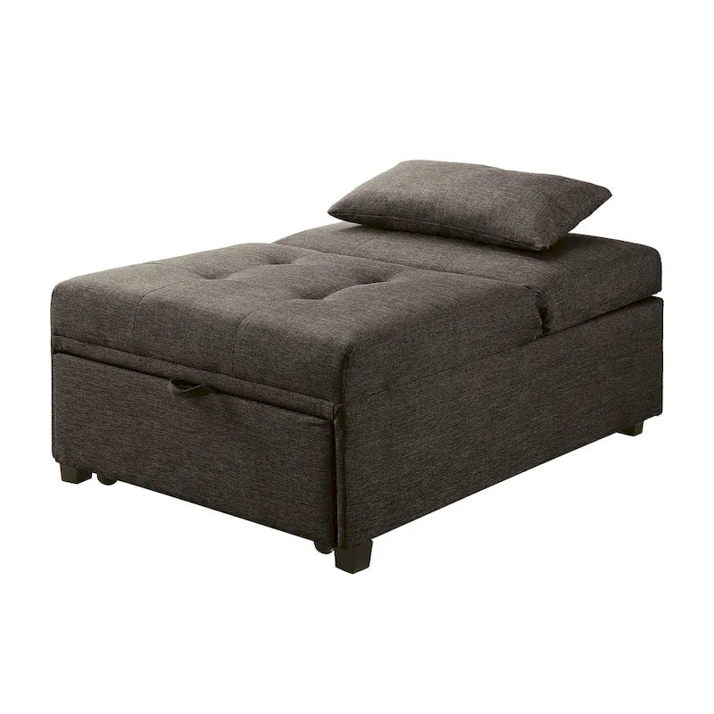 Jave Divano Letto Futon Convertibile Imbottito in Tessuto Contemporaneo di Furniture of America