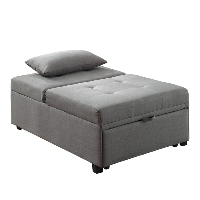 Jave Divano Letto Futon Convertibile Imbottito in Tessuto Contemporaneo di Furniture of America