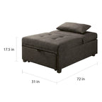 Jave Divano Letto Futon Convertibile Imbottito in Tessuto Contemporaneo di Furniture of America