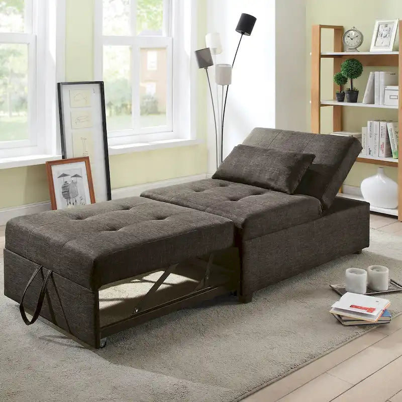Jave Divano Letto Futon Convertibile Imbottito in Tessuto Contemporaneo di Furniture of America
