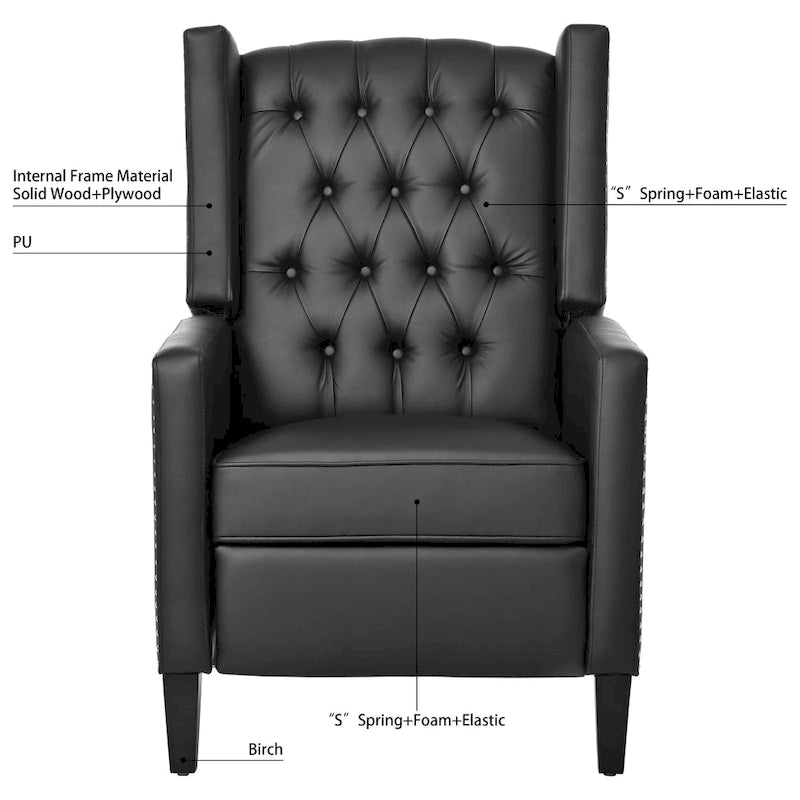 Poltrona reclinabile manuale ampia - 34,45 x 27,16 x 40,55