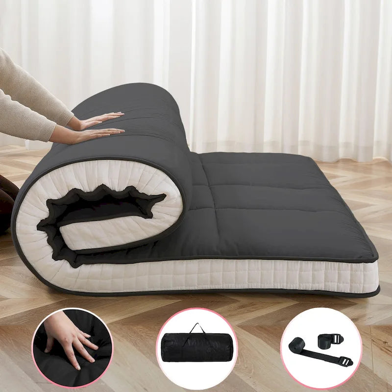 Materasso Futon giapponese DoCred arrotolabile con borsa portaoggetti