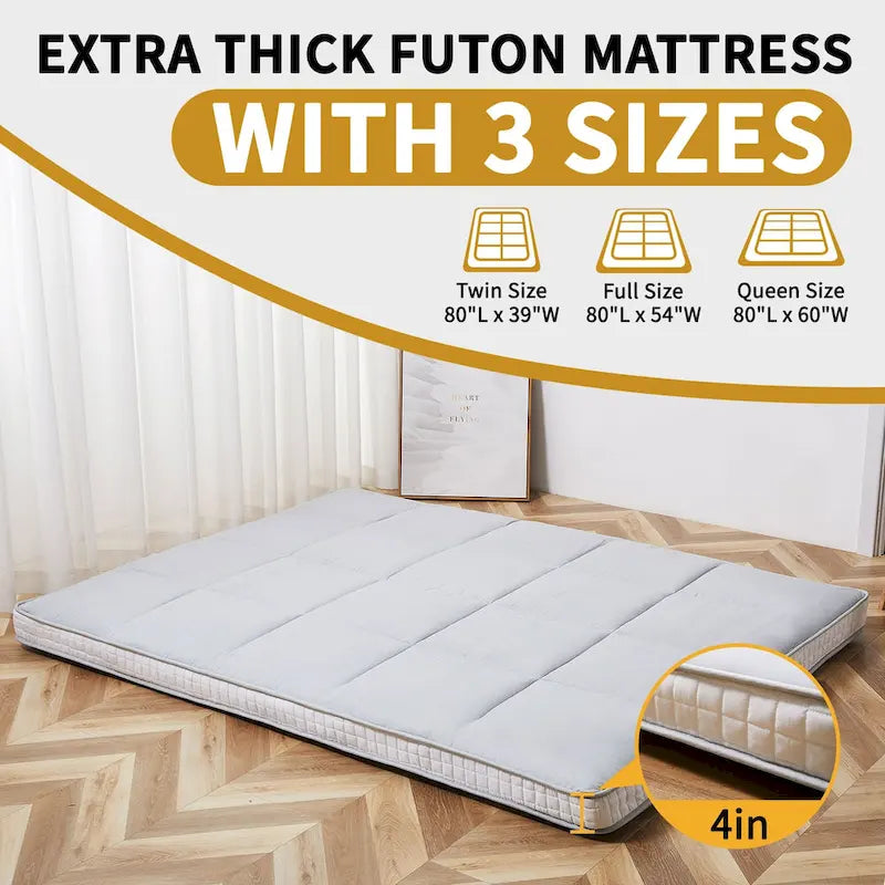 Materasso Futon giapponese DoCred arrotolabile con borsa portaoggetti