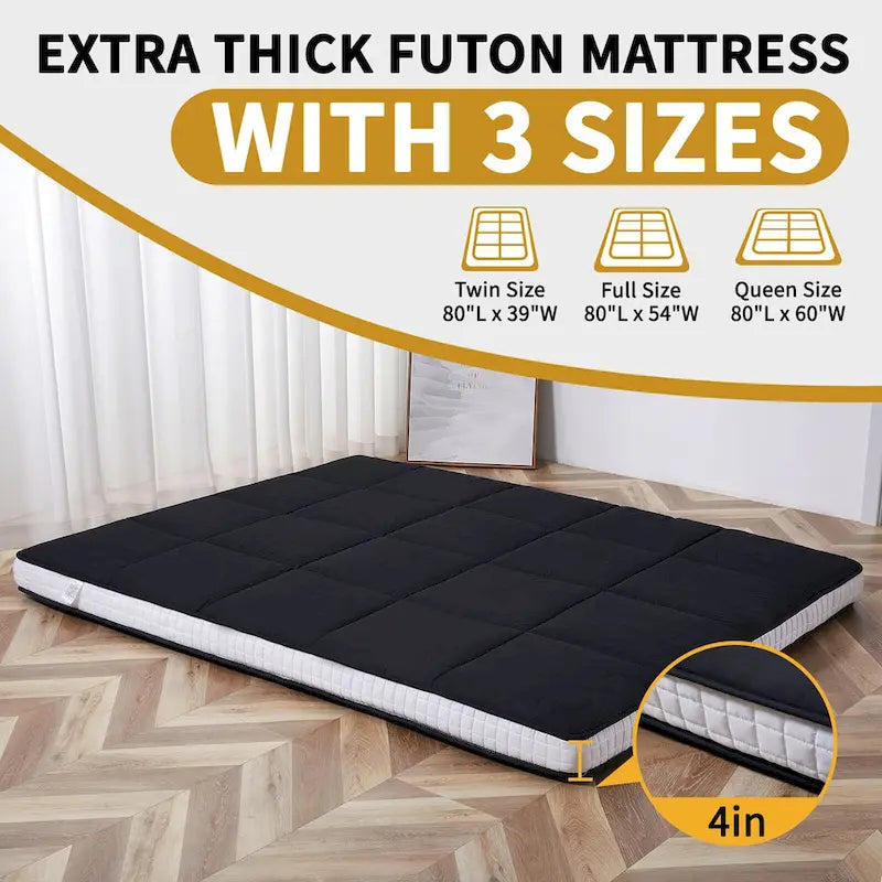 Materasso Futon giapponese DoCred arrotolabile con borsa portaoggetti
