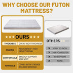 Materasso Futon giapponese DoCred arrotolabile con borsa portaoggetti