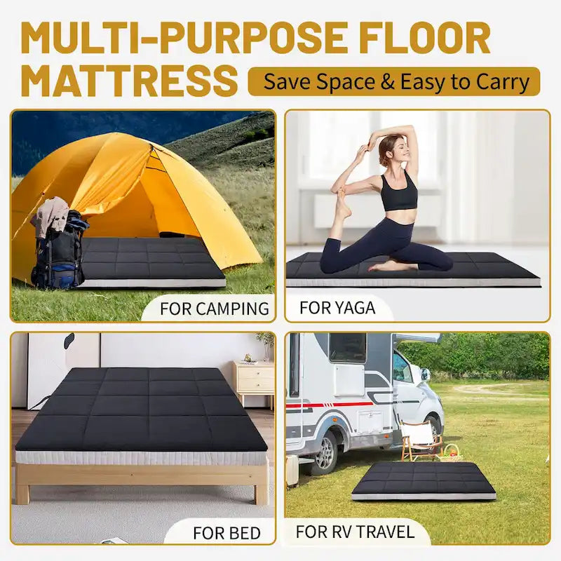 Materasso Futon giapponese DoCred arrotolabile con borsa portaoggetti