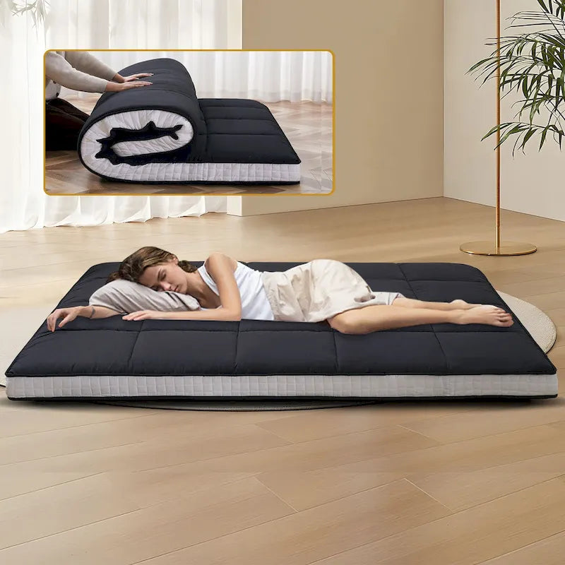 Materasso Futon giapponese DoCred arrotolabile con borsa portaoggetti