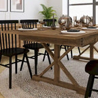 Tavolo da pranzo rettangolare pieghevole in pino massello rustico antico 2,4 m x 1,2 m