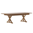 Tavolo da pranzo rettangolare pieghevole in pino massello rustico antico 2,4 m x 1,2 m