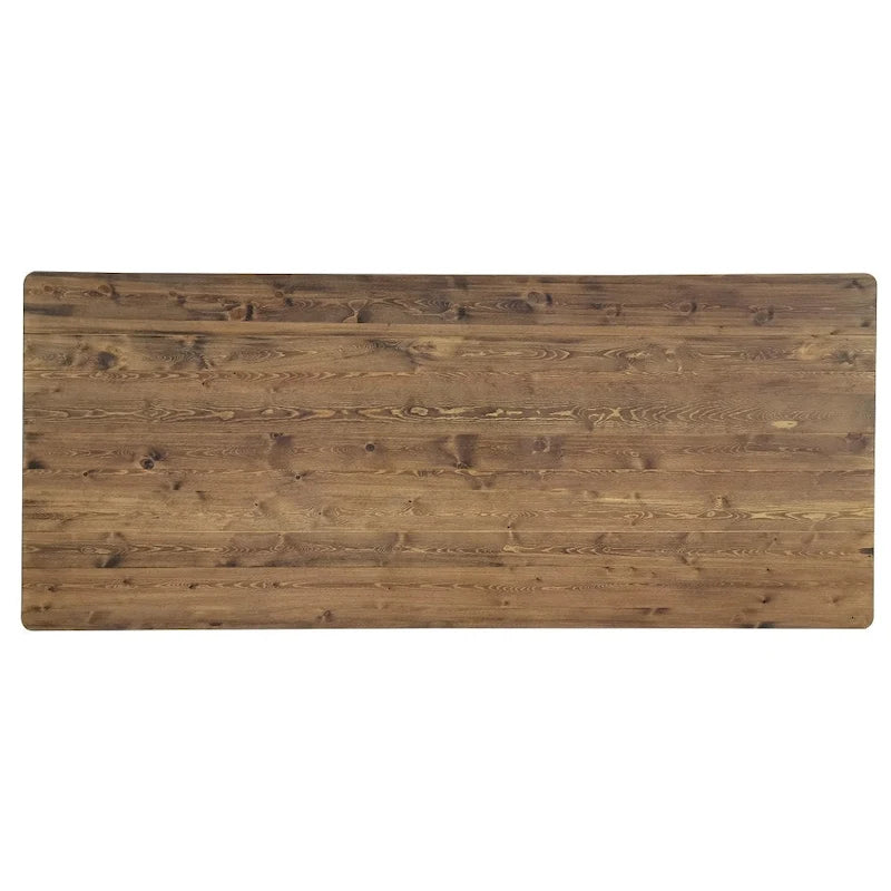 Tavolo da pranzo rettangolare pieghevole in pino massello rustico antico 2,4 m x 1,2 m