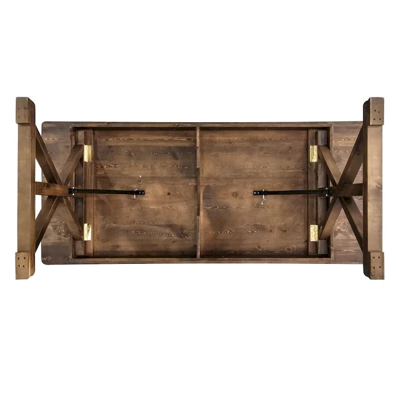 Tavolo da pranzo rettangolare pieghevole in pino massello rustico antico 2,4 m x 1,2 m