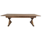 Tavolo da pranzo rettangolare pieghevole in pino massello rustico antico 2,4 m x 1,2 m