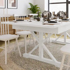Tavolo da pranzo rettangolare pieghevole in pino massello rustico antico 2,4 m x 1,2 m