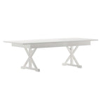 Tavolo da pranzo rettangolare pieghevole in pino massello rustico antico 2,4 m x 1,2 m