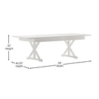 Tavolo da pranzo rettangolare pieghevole in pino massello rustico antico 2,4 m x 1,2 m