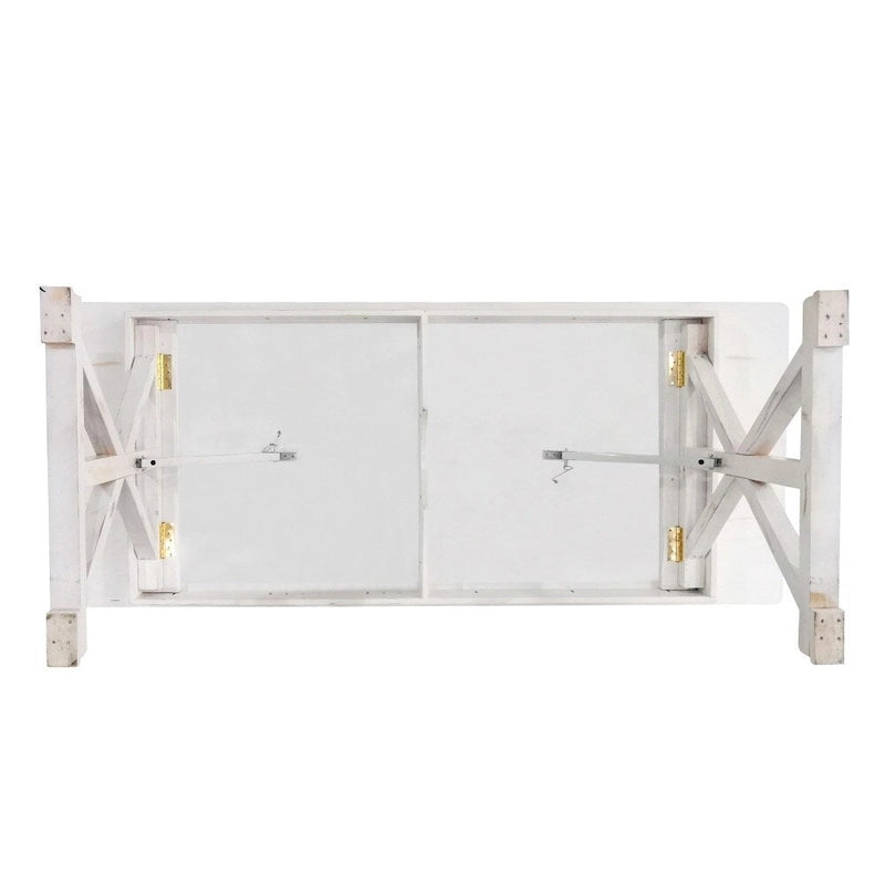Tavolo da pranzo rettangolare pieghevole in pino massello rustico antico 2,4 m x 1,2 m