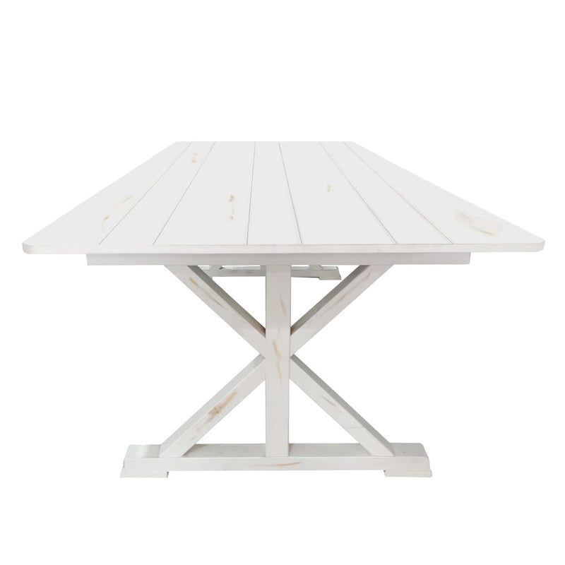 Tavolo da pranzo rettangolare pieghevole in pino massello rustico antico 2,4 m x 1,2 m