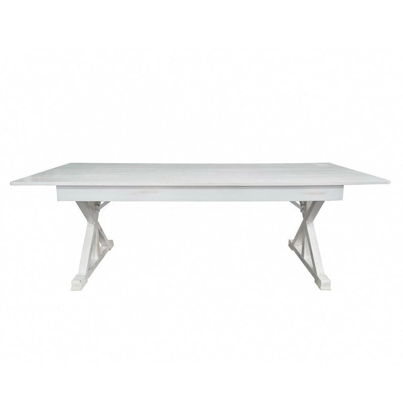Tavolo da pranzo rettangolare pieghevole in pino massello rustico antico 2,4 m x 1,2 m