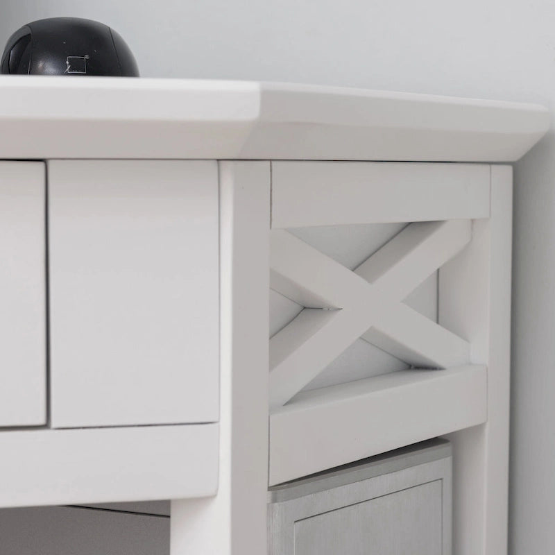 Scrivania angolare in stile Mission – Scrivania da ufficio in legno massello