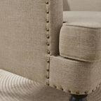 Set di 2 poltrone imbottite con bottoni trapuntati e cuscino lombare Beige/ Grigio/ Azzurro