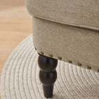 Set di 2 poltrone imbottite con bottoni trapuntati e cuscino lombare Beige/ Grigio/ Azzurro
