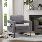 Poltrona moderna con braccioli, poltrona imbottita in stile Mid-Century per soggiorno