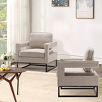 Poltrona moderna con braccioli, poltrona imbottita in stile Mid-Century per soggiorno