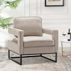 Poltrona moderna con braccioli, poltrona imbottita in stile Mid-Century per soggiorno