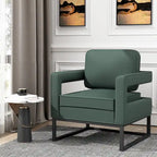 Poltrona moderna con braccioli, poltrona imbottita in stile Mid-Century per soggiorno