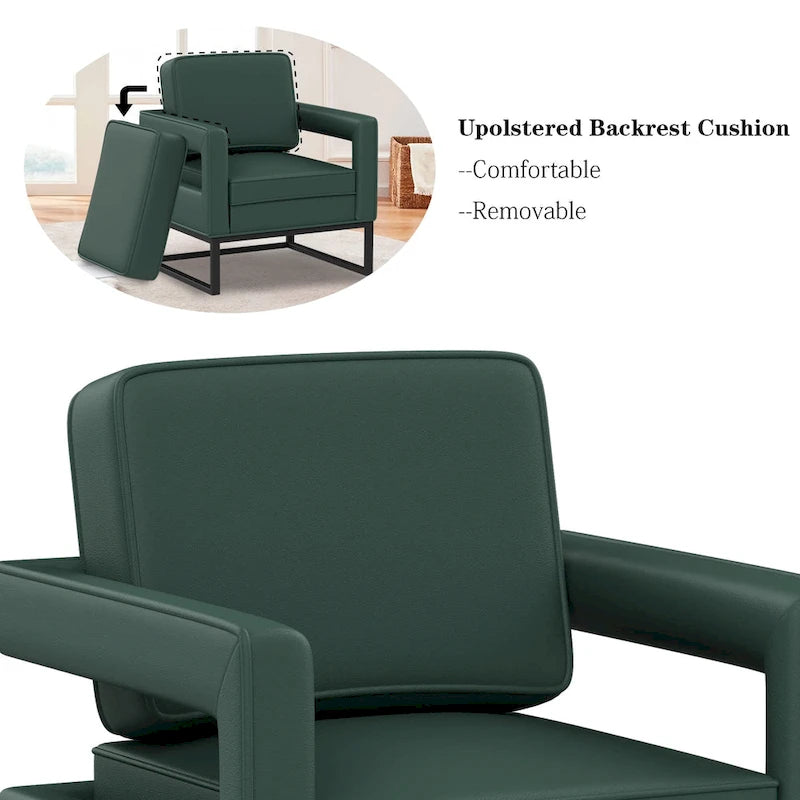 Poltrona moderna con braccioli, poltrona imbottita in stile Mid-Century per soggiorno