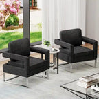 Poltrona moderna con braccioli, poltrona imbottita in stile Mid-Century per soggiorno