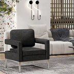 Poltrona moderna con braccioli, poltrona imbottita in stile Mid-Century per soggiorno