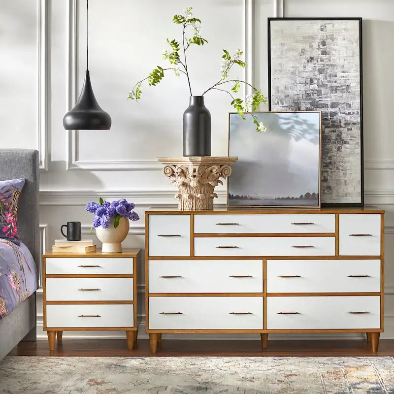 Cassettiera Lifestorey Ana a 8 cassetti, stile moderno di metà secolo