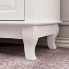 Comodino a 9 cassetti con gambe in legno massello, cassettiera laccata