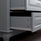 Comodino a 9 cassetti con gambe in legno massello, cassettiera laccata