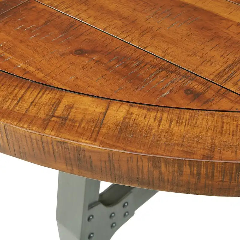 Tavolo da pranzo rotondo – Finitura in legno grafite ambra