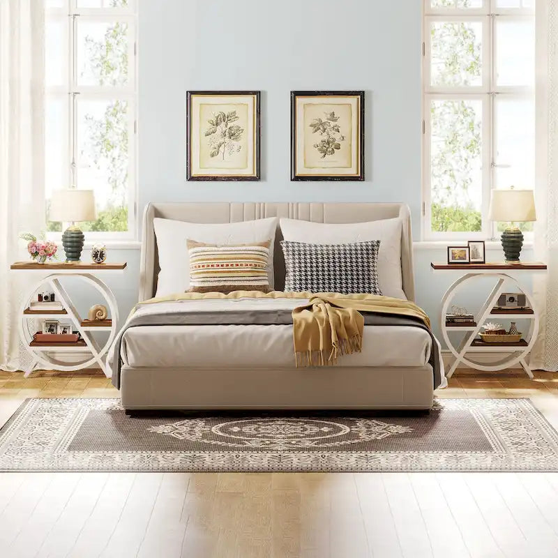 Tavolino a 3 Ripiani con Contenitore per Soggiorno