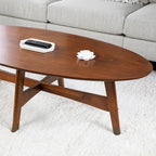 Tavolino da Caffè Ovale in Legno Stile Mid-Century Modern – Tavolino da Centro per Soggiorno