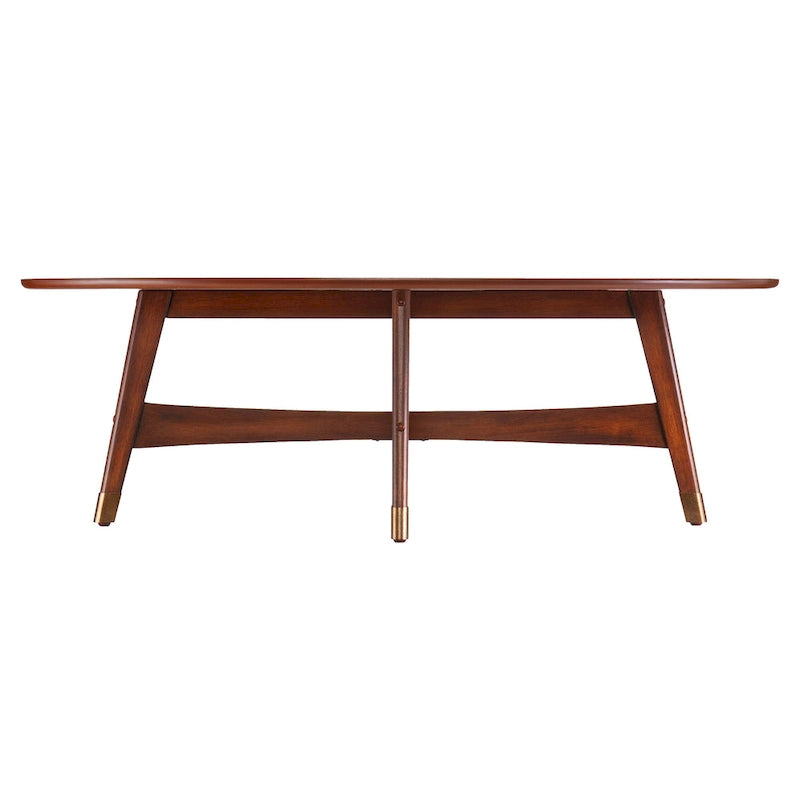 Tavolino da Caffè Ovale in Legno Stile Mid-Century Modern – Tavolino da Centro per Soggiorno