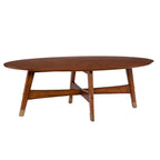 Tavolino da Caffè Ovale in Legno Stile Mid-Century Modern – Tavolino da Centro per Soggiorno